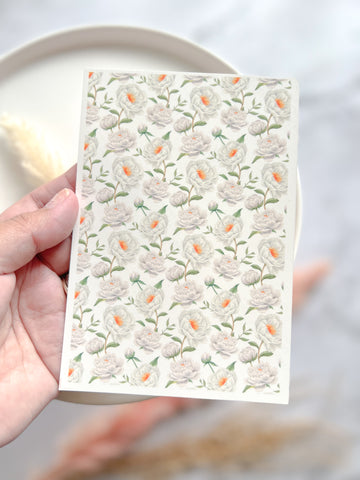 1 Sheet, Approx 13x90cm, Floral Print Water Decal Image Transfer for Polymer Clay / Ceramics
